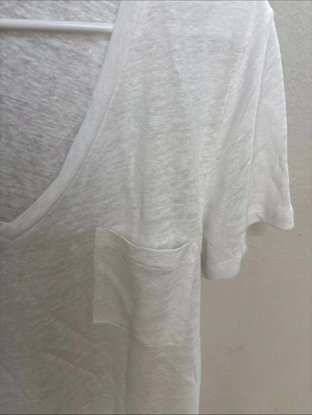 J. Crew White 100% linen V-Neck slubTank - Picture 4 of 6